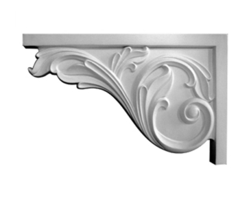 11 3/4in.W x 7 3/4in.H x 3/4in.D Large Acanthus Stair Bracket, Left